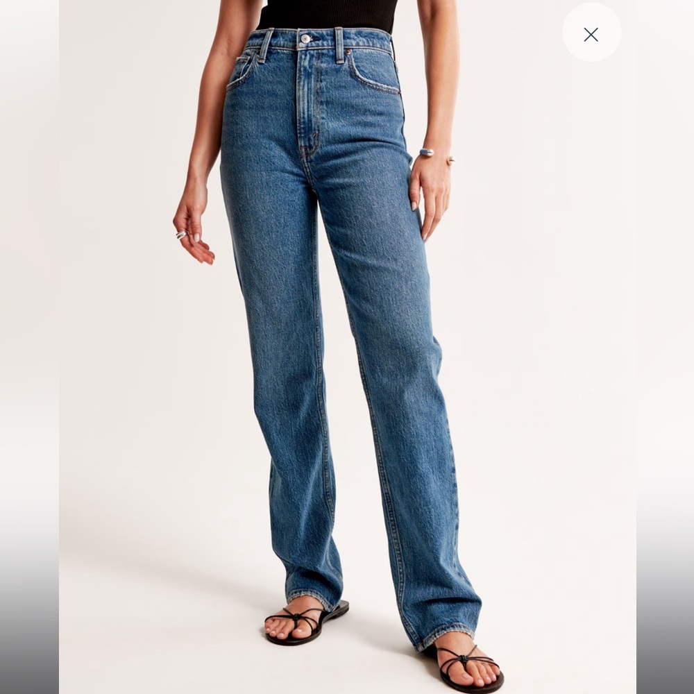 Abercrombie & Fitch Women's Blue Straight Leg Jeans